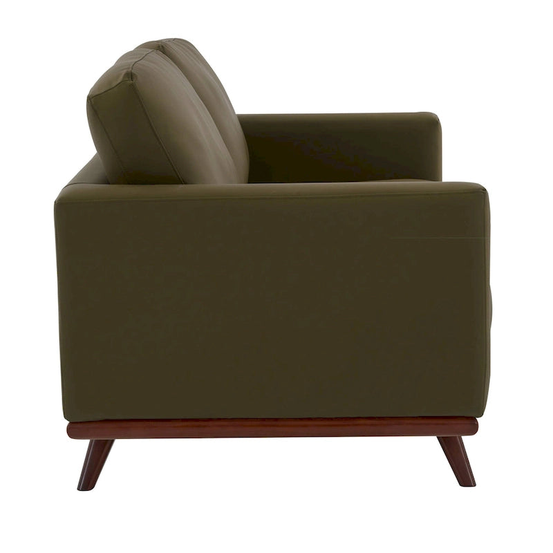 Chester Modern Leather Loveseat 2 Seater Sofa Couch With Birch Wood Base for Living Room Bedroom Garden Lounge - 58.27