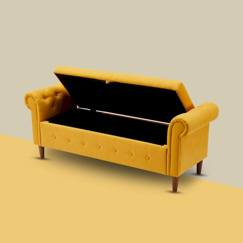 Multifunctional Storage Rectangular Sofa Stool Bench - 24.1 H x 22.1 W x 63 D