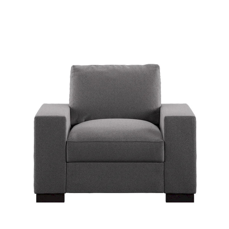 Ashton Grey Fabric Double Sided Down-Feather Filled Chair by iNSPIRE Q Artisan