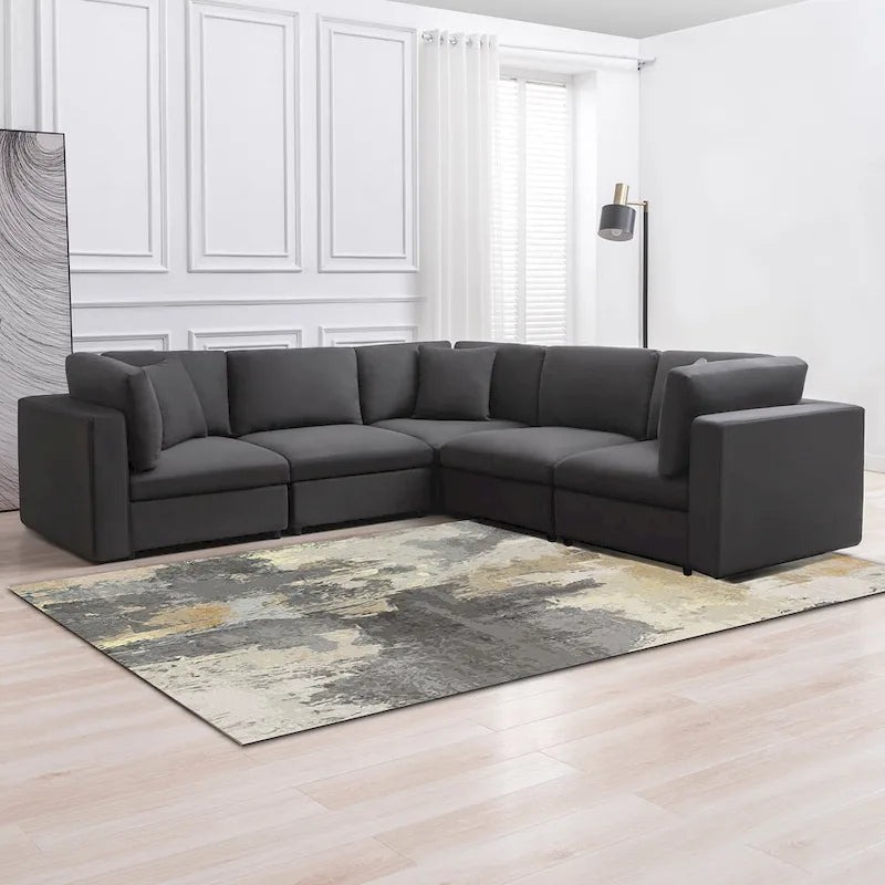 Mixoy Modern Convertible Sectional Sofa,L/U Shaped Corner Sleeper Sofa Couch,Modular Sectional Couches