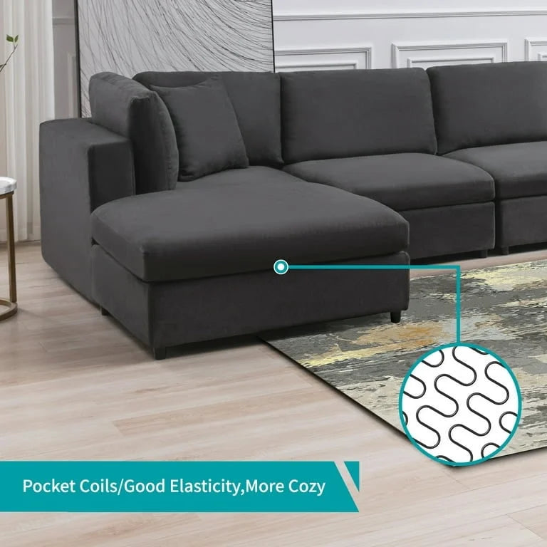 Mixoy Modern Convertible Sectional Sofa,L/U Shaped Corner Sleeper Sofa Couch,Modular Sectional Couches