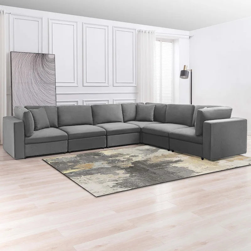 Mixoy Modern Convertible Sectional Sofa,L/U Shaped Corner Sleeper Sofa Couch,Modular Sectional Couches