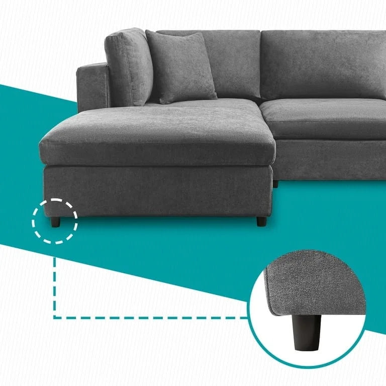 Mixoy Modern Convertible Sectional Sofa,L/U Shaped Corner Sleeper Sofa Couch,Modular Sectional Couches