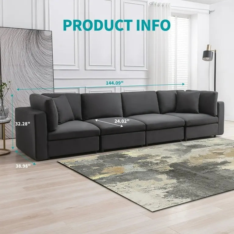 Mixoy Modern Convertible Sectional Sofa,L/U Shaped Corner Sleeper Sofa Couch,Modular Sectional Couches