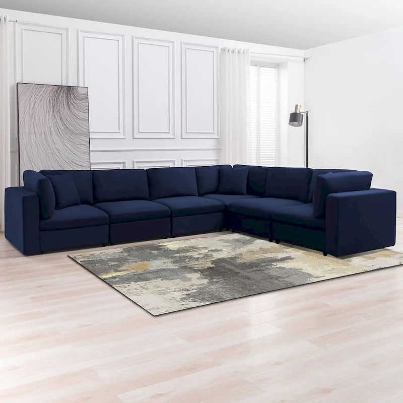 Mixoy Modern Convertible Sectional Sofa,L/U Shaped Corner Sleeper Sofa Couch,Modular Sectional Couches
