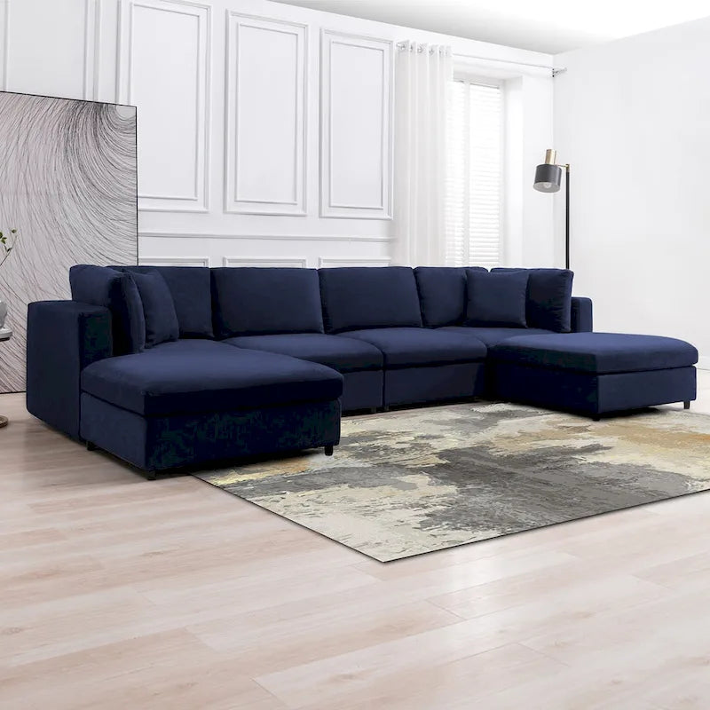 Mixoy Modern Convertible Sectional Sofa,L/U Shaped Corner Sleeper Sofa Couch,Modular Sectional Couches