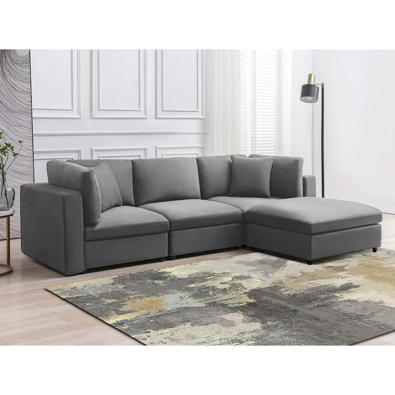 Mixoy Modern Convertible Sectional Sofa,L/U Shaped Corner Sleeper Sofa Couch,Modular Sectional Couches