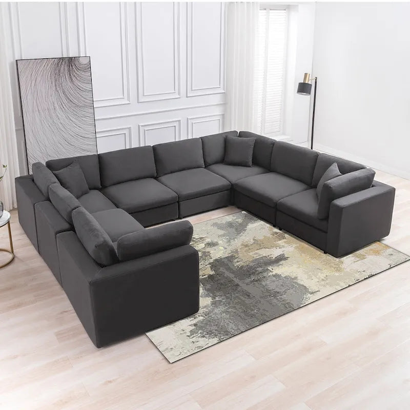 Mixoy Modern Convertible Sectional Sofa,L/U Shaped Corner Sleeper Sofa Couch,Modular Sectional Couches