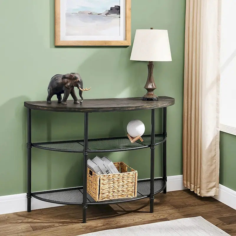 Industrial Console Table, 2-Tier Accent Table Coffe Table