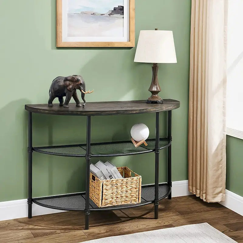 Industrial Console Table, 2-Tier Accent Table Coffe Table