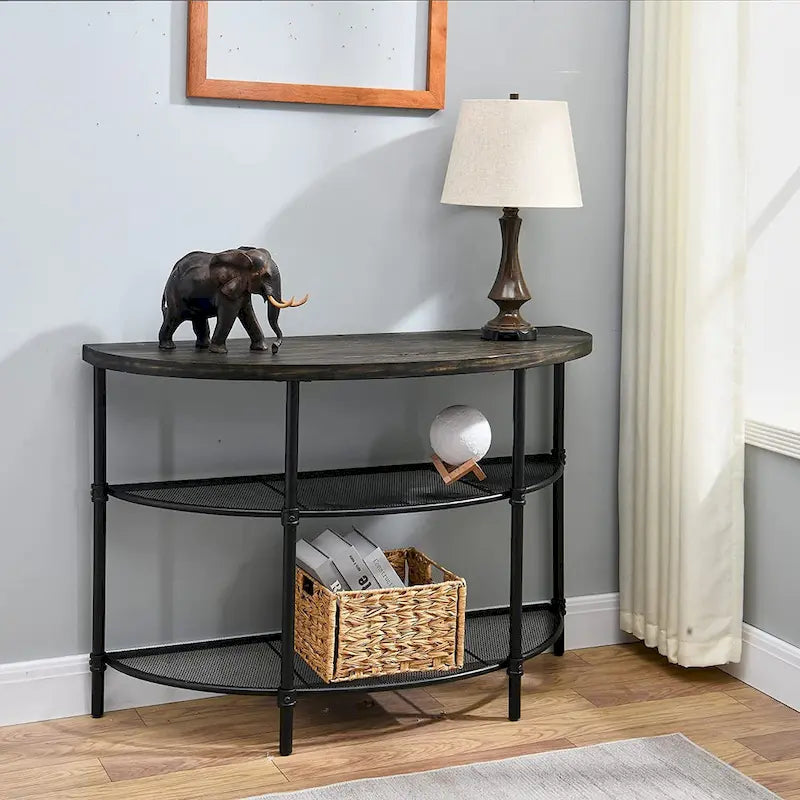 Industrial Console Table, 2-Tier Accent Table Coffe Table