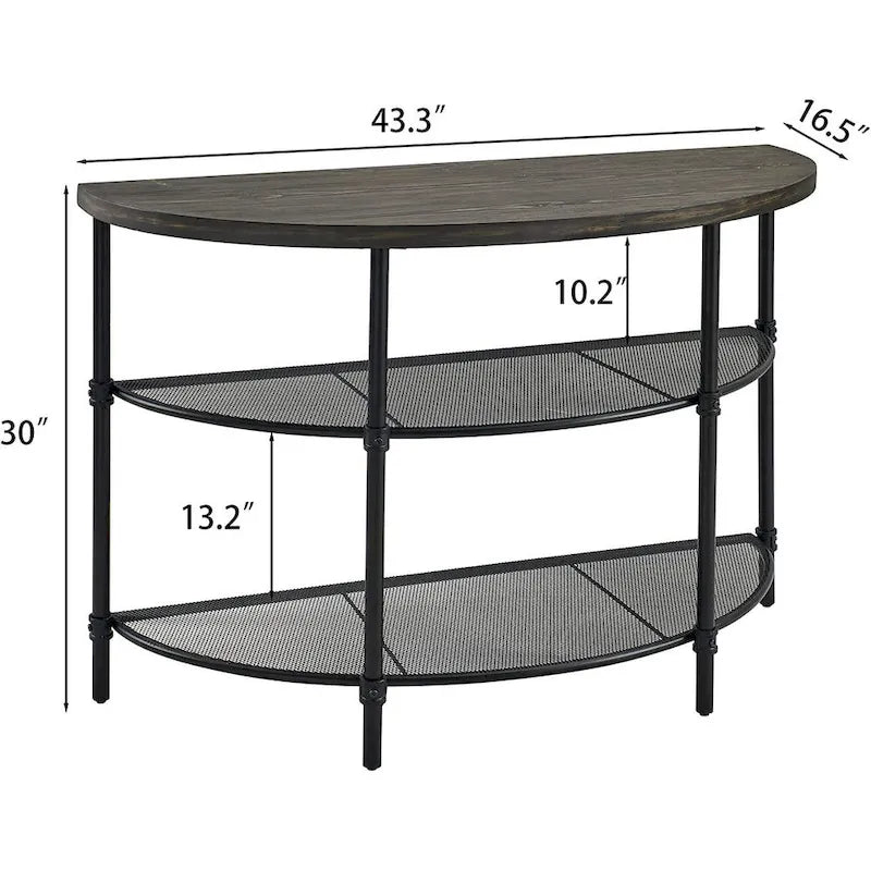 Industrial Console Table, 2-Tier Accent Table Coffe Table