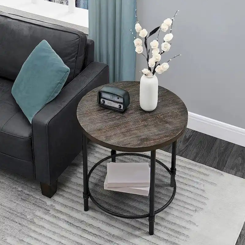 Industrial Console Table, 2-Tier Accent Table Coffe Table