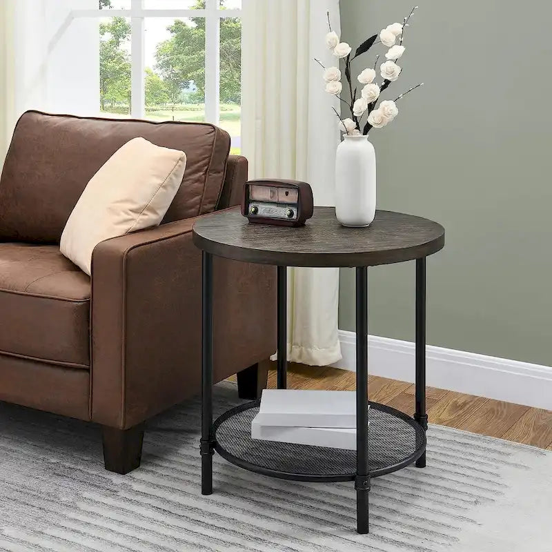Industrial Console Table, 2-Tier Accent Table Coffe Table