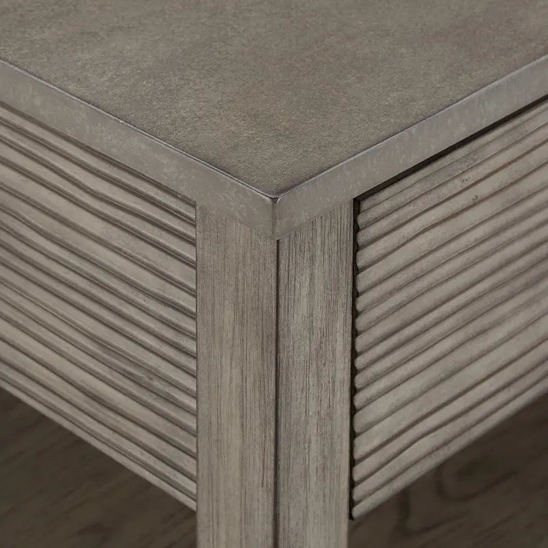Coober Antique Grey Finish Grey Fiber Cement Table with Shelf by iNSPIRE Q Modern