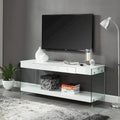 Takamura Modern 60-inch Glass 1-Shelf 1-Drawer TV Console by Strick & Bolton