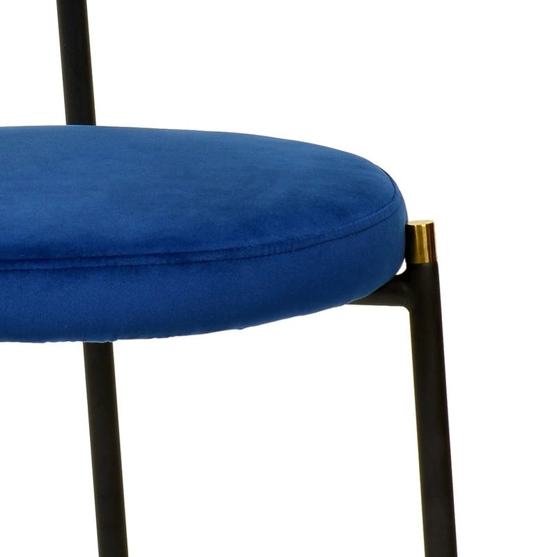 Euston Set of 4 Modern Dining Chair with Wicker Back & Upholstered Velvet Seat for Home Office Living Room & Kitchen