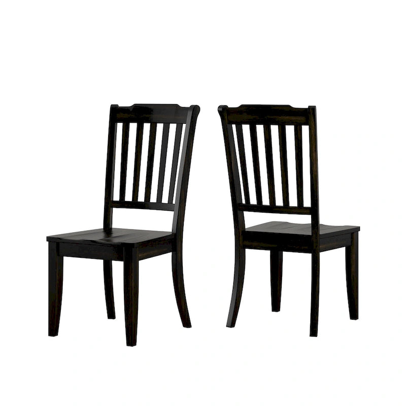 Eleanor Black Extending Oval Wood Table Slat Back 5-piece Dining Set by iNSPIRE Q Classic