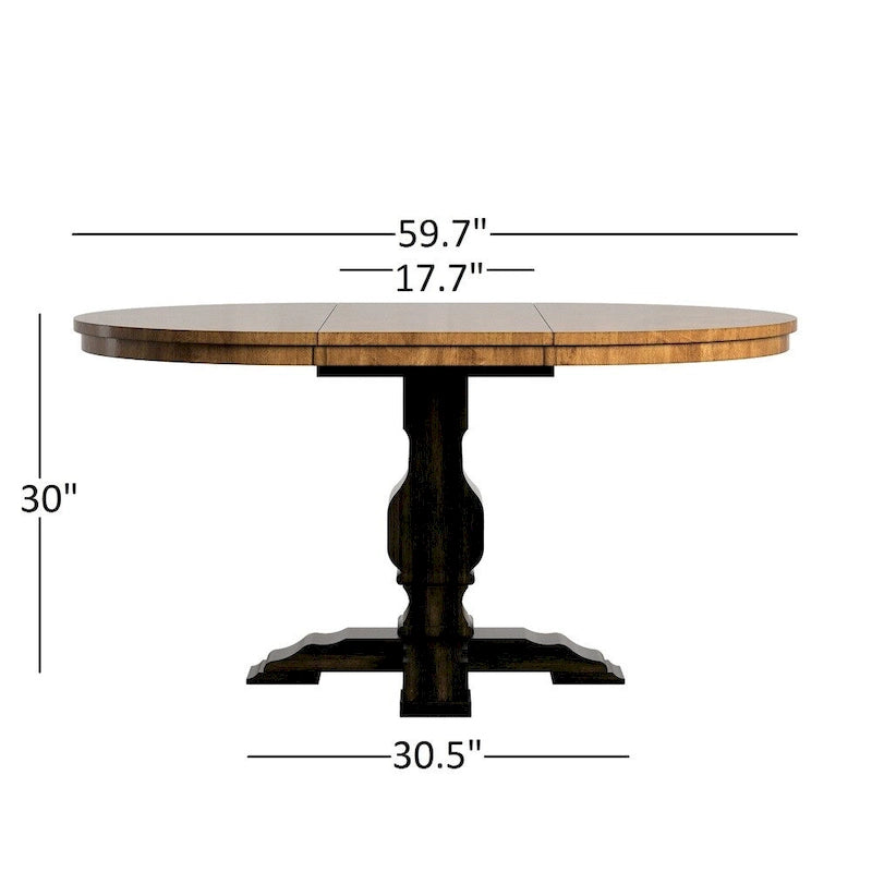 Eleanor Black Extending Oval Wood Table Slat Back 5-piece Dining Set by iNSPIRE Q Classic