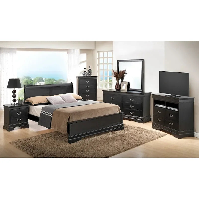 Louis Philippe Queen Panel Bed