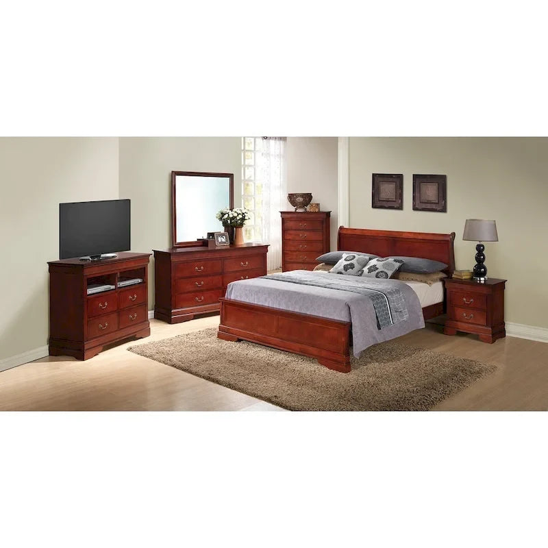 Louis Philippe Queen Panel Bed