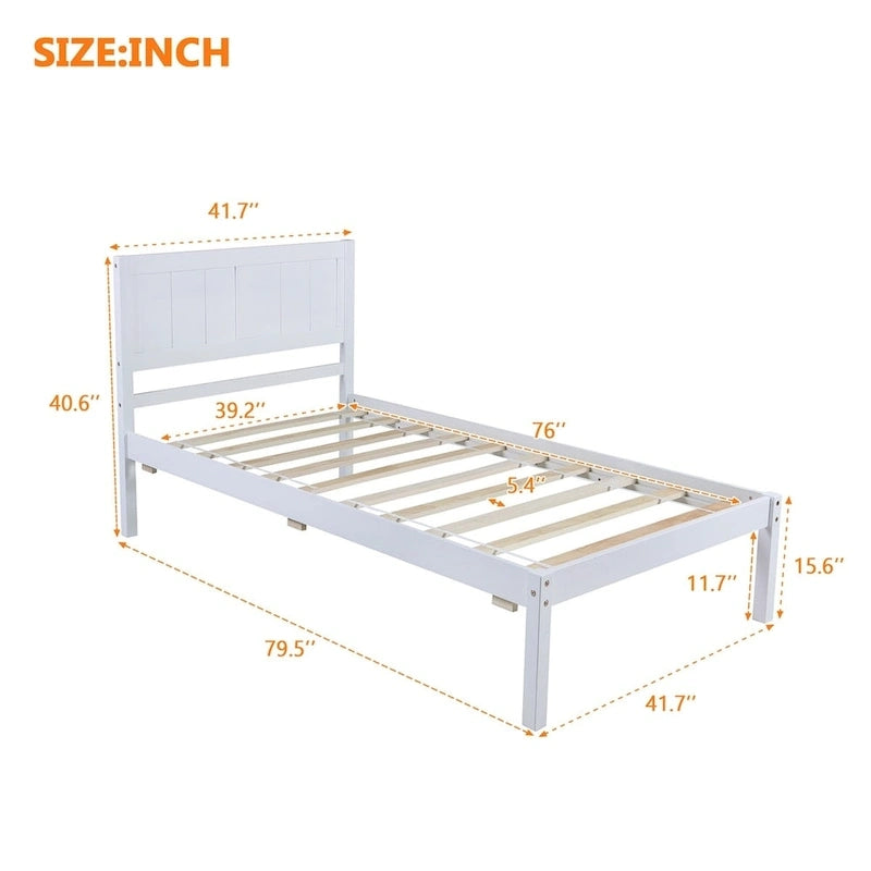 Harper & Bright Designs Wood Twin Platform Bed