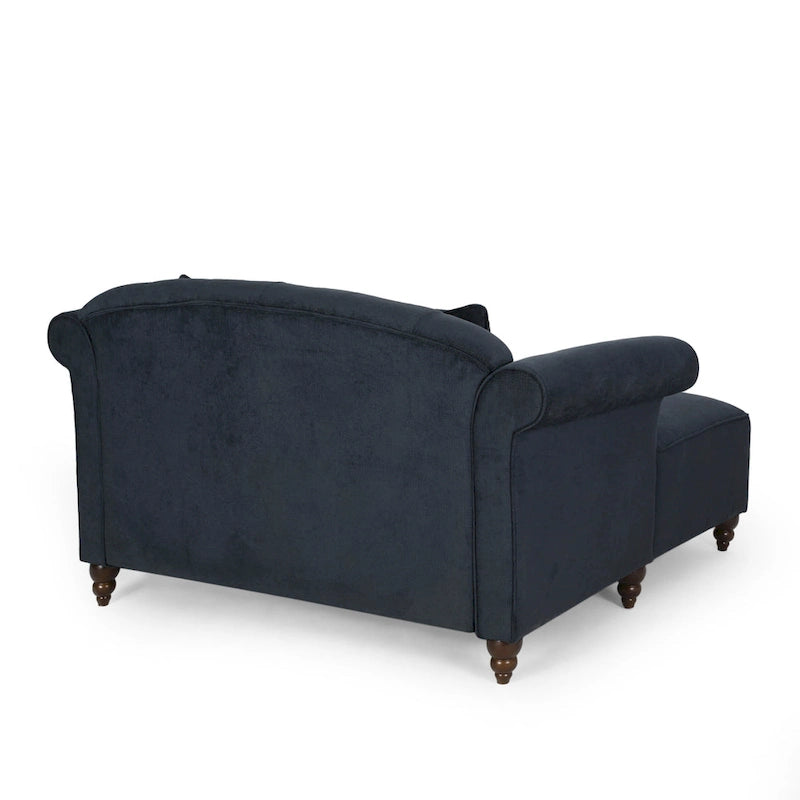 Freas Contemporary Tufted Double Chaise Lounge with Accent Pillows by Christopher Knight Home - 63.00 L x 58.50 W x 34.50 H