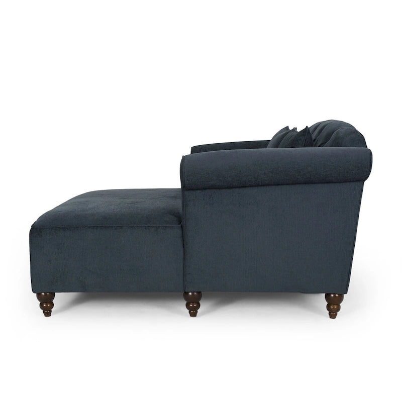 Freas Contemporary Tufted Double Chaise Lounge with Accent Pillows by Christopher Knight Home - 63.00 L x 58.50 W x 34.50 H