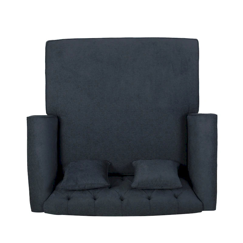 Freas Contemporary Tufted Double Chaise Lounge with Accent Pillows by Christopher Knight Home - 63.00 L x 58.50 W x 34.50 H