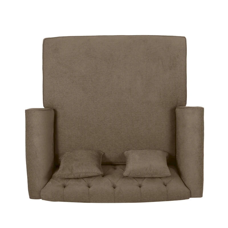 Freas Contemporary Tufted Double Chaise Lounge with Accent Pillows by Christopher Knight Home - 63.00 L x 58.50 W x 34.50 H