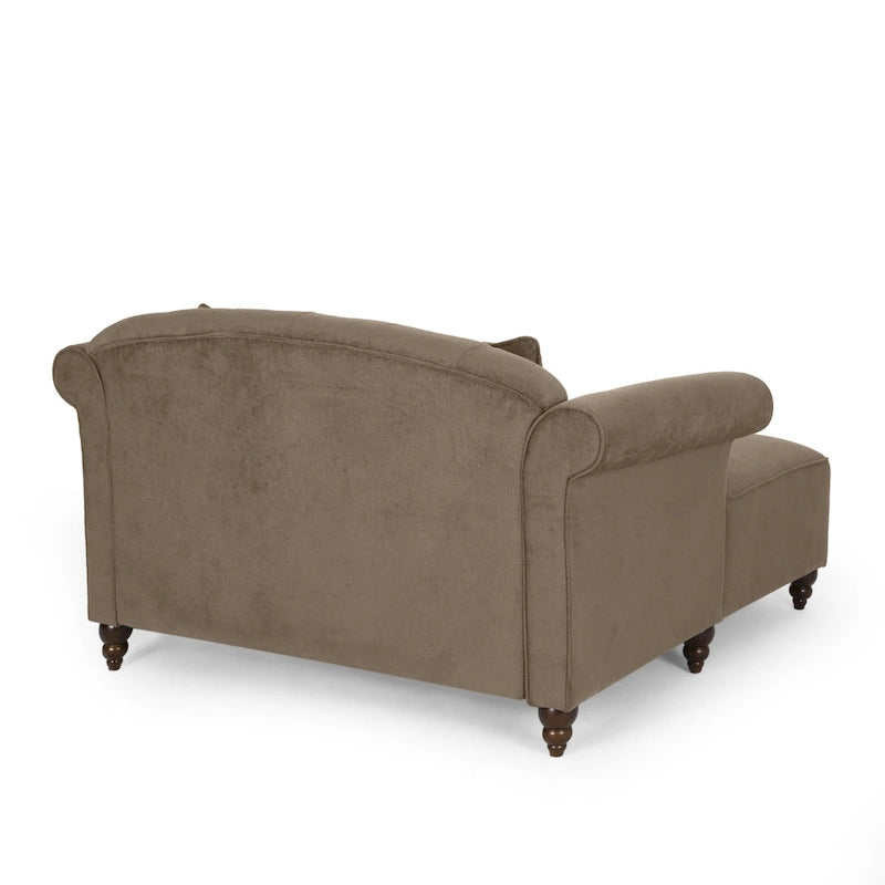 Freas Contemporary Tufted Double Chaise Lounge with Accent Pillows by Christopher Knight Home - 63.00 L x 58.50 W x 34.50 H