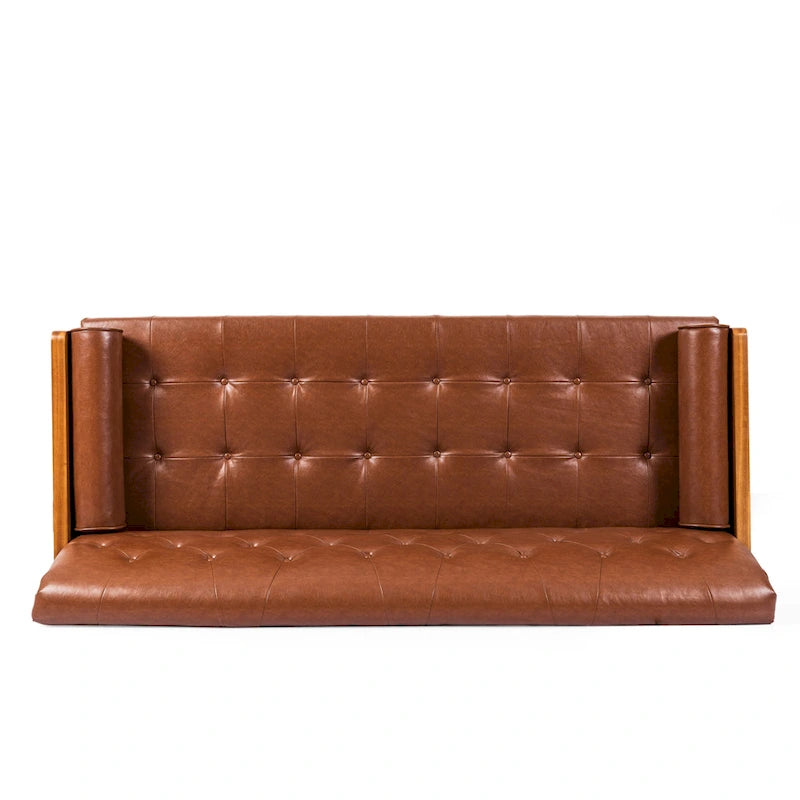 Barnard Mid-century Tufted Sofa with Accent Pillows by Christopher Knight Home