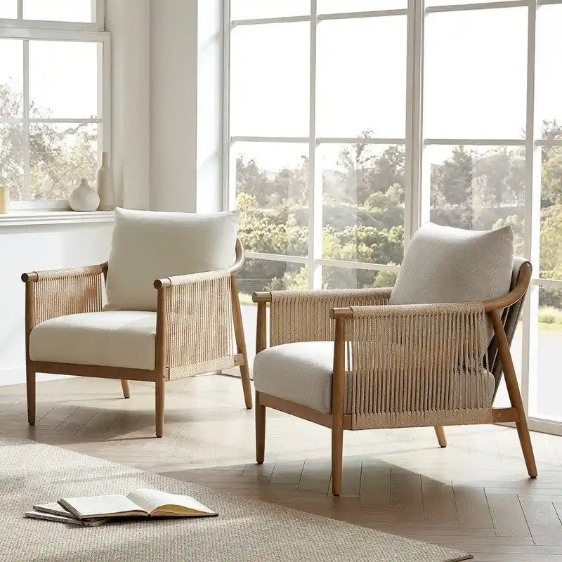 Lynn Accent Chair with Braid Wood Arm