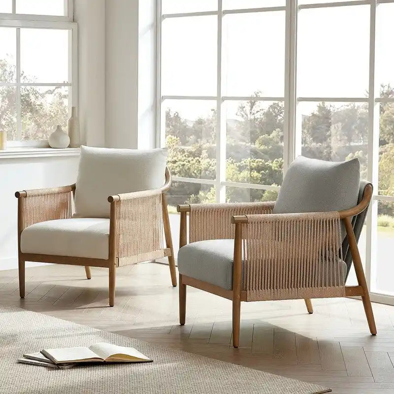 Lynn Accent Chair with Braid Wood Arm