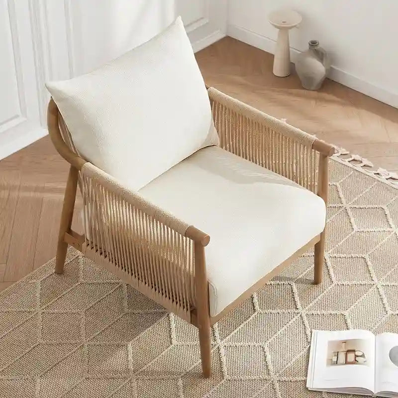 Lynn Accent Chair with Braid Wood Arm