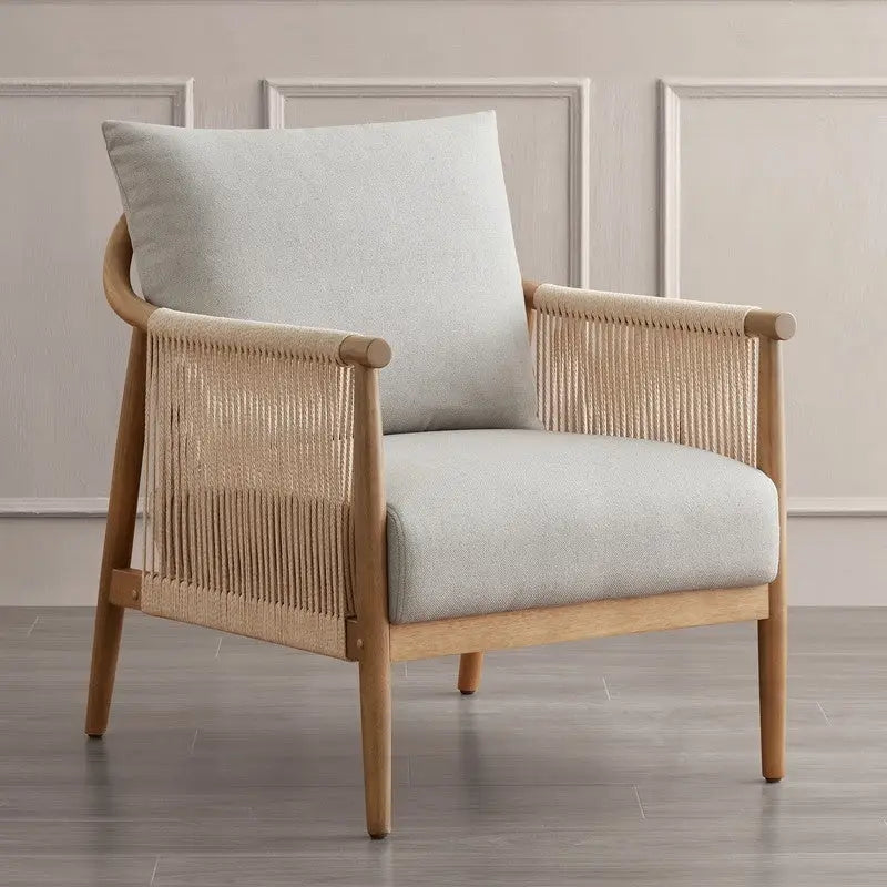 Lynn Accent Chair with Braid Wood Arm