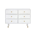 Bea Geometric Textured Glam 6-drawer Dresser