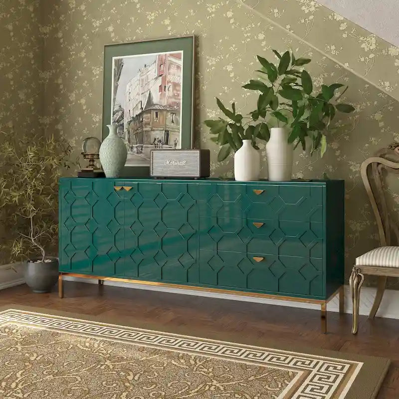 Clihome 2-Door Accent Cabinet with 3 Drawer Dressers