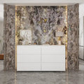 Premium 59-inch 6 Drawers White Floor Double Dresser by Kerrogee