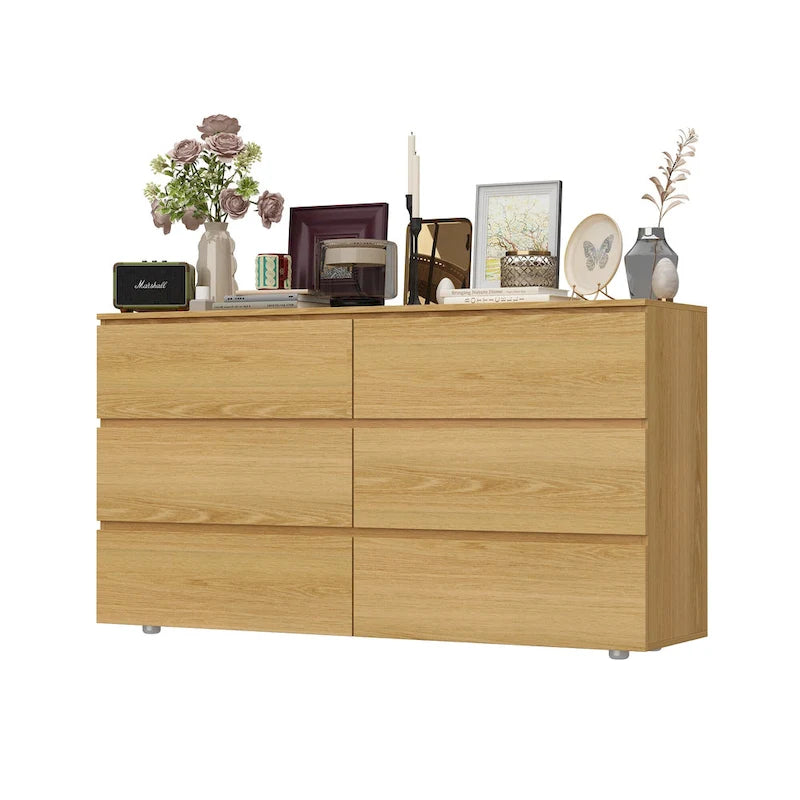 Premium 59-inch 6 Drawers White Floor Double Dresser by Kerrogee