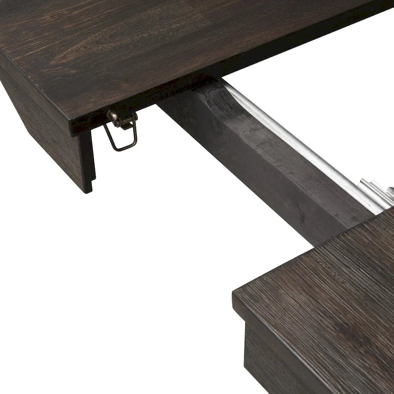 Double Bridge Dark Chestnut Trestle Table Set