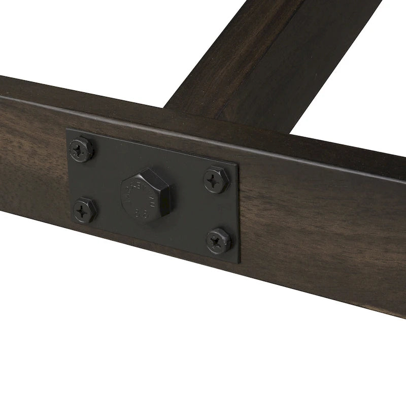 Double Bridge Dark Chestnut Trestle Table Set
