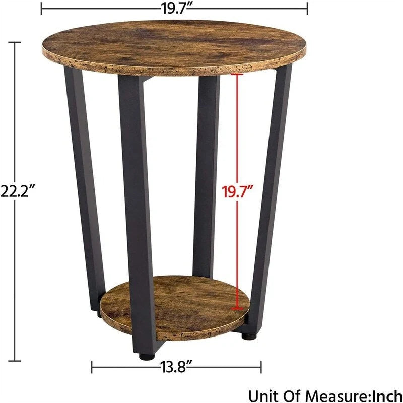 End Table for Living Room Set of 2 - 19.7D x 19.7W x 22.2H