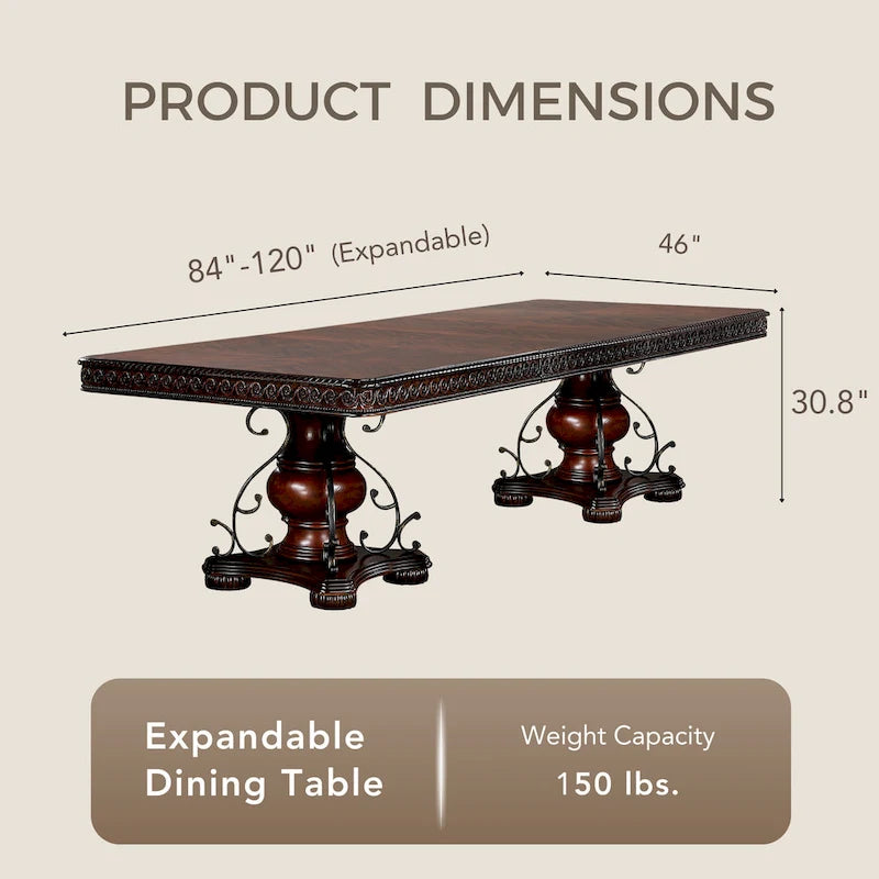 Baburam Traditional Cherry 7-piece Expandable Dining Set by Furniture of America