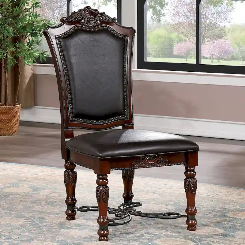 Baburam Traditional Cherry 7-piece Expandable Dining Set by Furniture of America