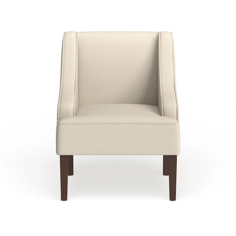 Porch & Den Lyric Cream Swoop Arm Accent Chair