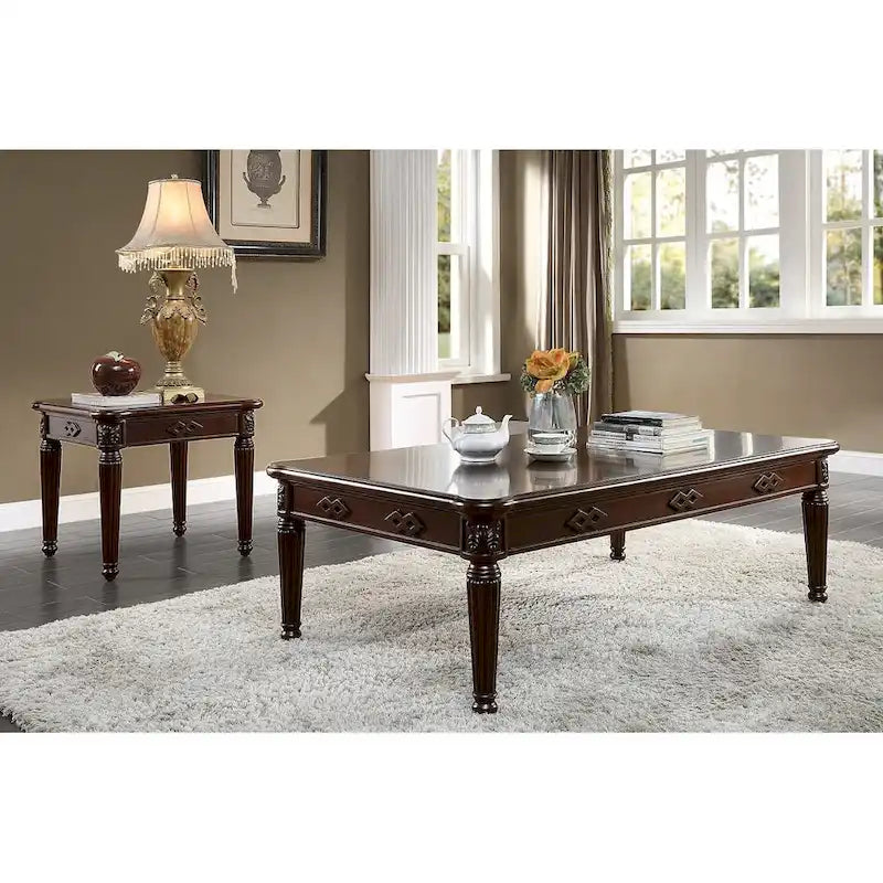 Square Wood End Table in Espresso Finish