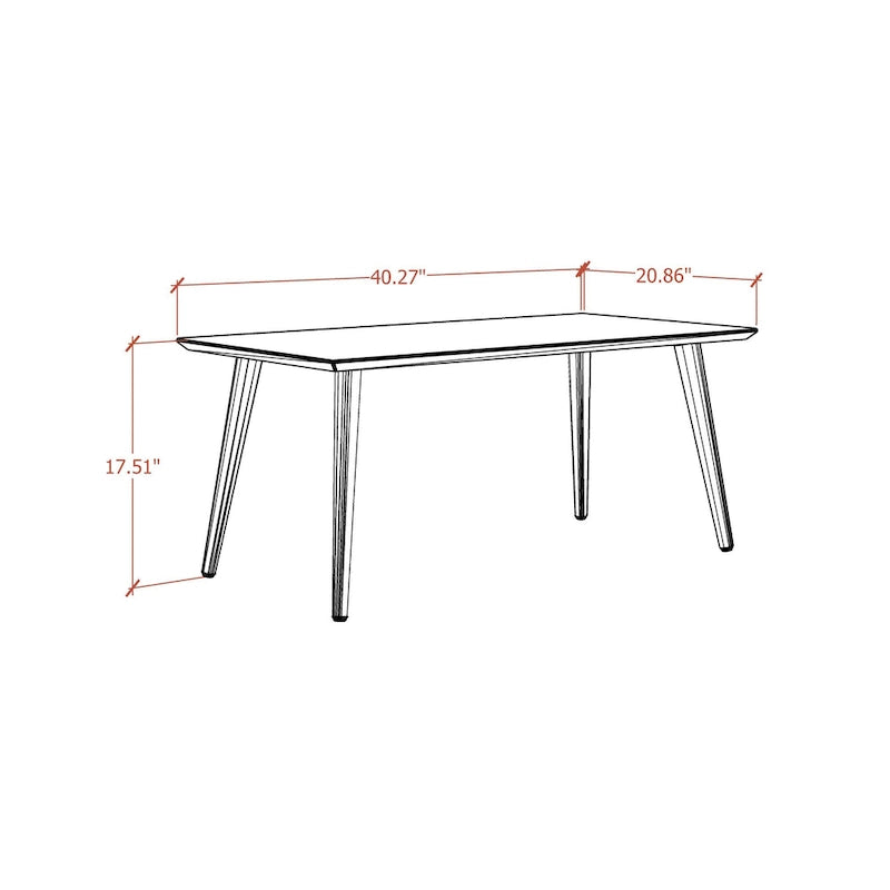 Utopia 17.52 High Rectangle Coffee Table with Splayed Legs