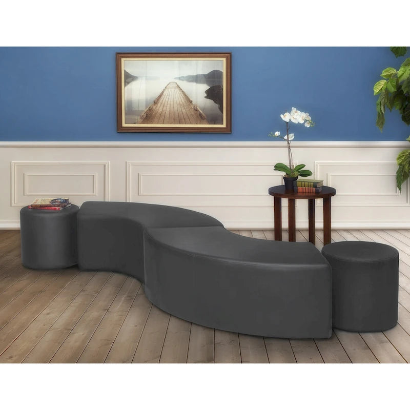 Aurora Curved Indoor Ottoman (Set of 2)