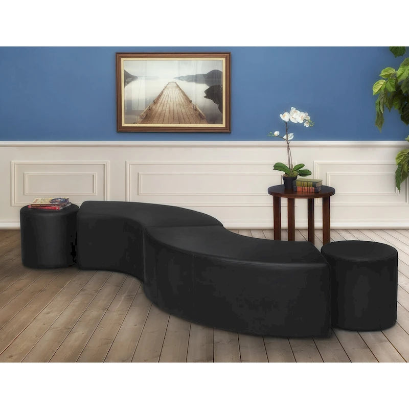 Aurora Curved Indoor Ottoman (Set of 2)